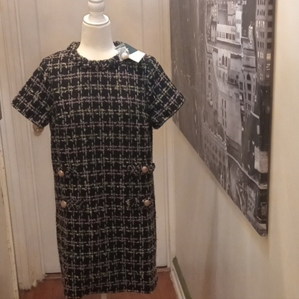 Tuckernuck Black and White Plaid Mini Dress